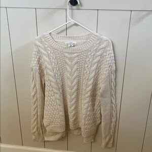 H&M Women's Ivory Cable Knit Sweater